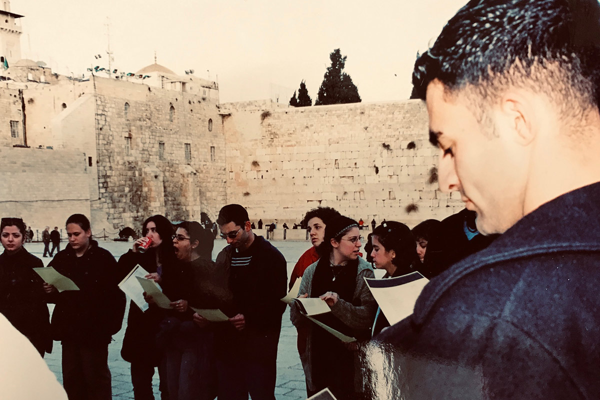 Daniel with his Birthright Israel group at the Kotel