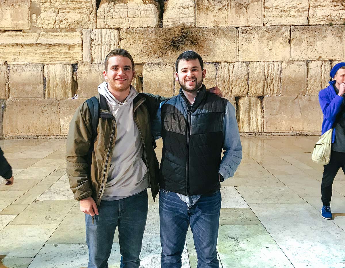 Jared and Sam at The Kotel on Birthright Israel