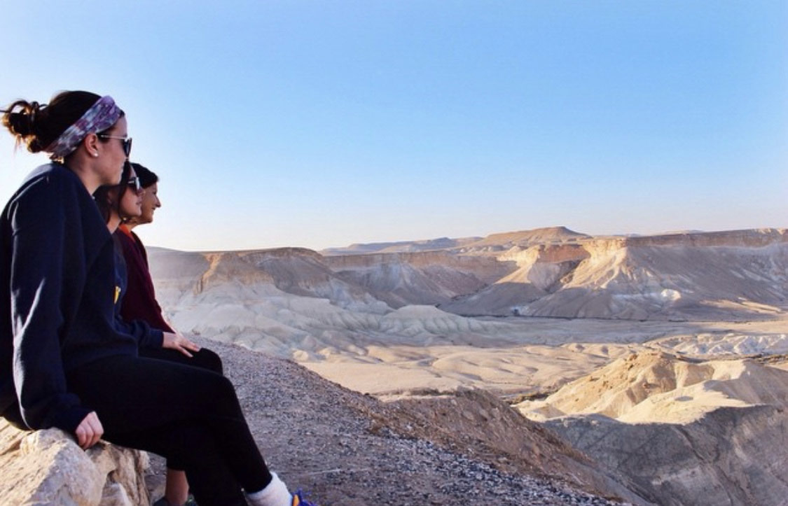 Jordan Shipowitz on top of Masada with her Birthright Israel group in 2014
