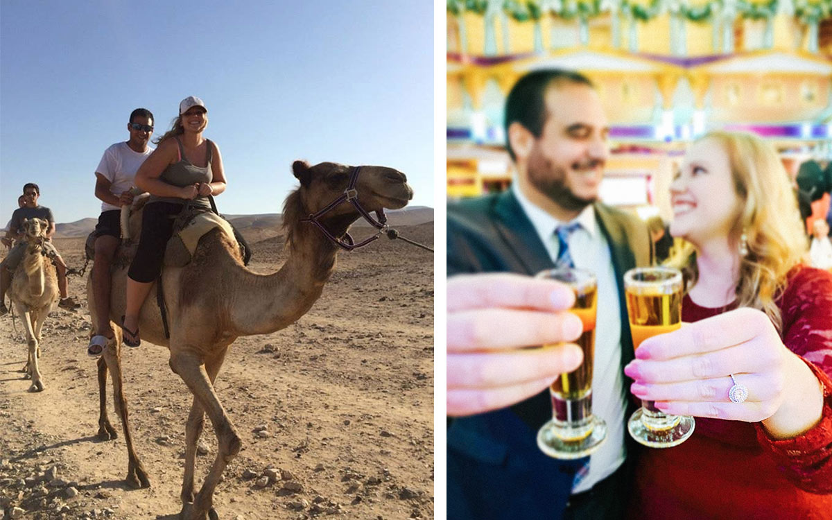 Then & Now: Courtney Barnett & Shahriar Sharifi, from their 2014 Birthright Israel trip to their engagement